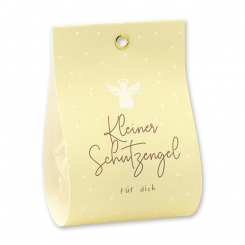 Bath butter bomb with sheep milk 50g in a bag "Kleiner Schutzengel für dich", Marigold/Lime-green tea 