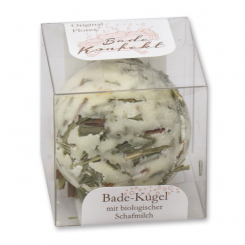 Badebutter-Kugel mit Schafmilch 50g in Cellobox, Lemongras 