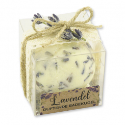 Bath butter bomb with sheep milk 50g in a box "feel-good time", Lavender 