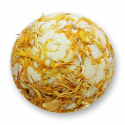 Bath butter bomb with sheep milk 50g, Marigold/Lime-Green Tea 