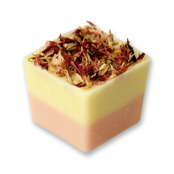 Badebutter-Würfel mit Schafmilch 50g, Kornblume Pink/Rose 