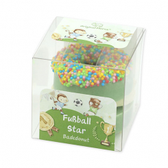 Badebutter-Donut mit Schafmilch 60g in Cellobox "Fußball Star", Zauberland 