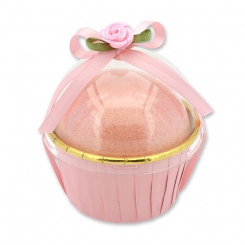 Badekugel mit Schafmilch 125g im Förmchen dekoriert, Blumengruß 