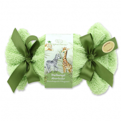 Badekugel mit Schafmilch 125g im Waschlappen "Dschungel Abenteuer", Zauberland 