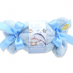 Bath bomb with sheep milk 125g in a washcloth "Sanftes Meeresrauschen", Cloud breeze 