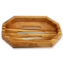 Wooden soap dish octagonal with a border 