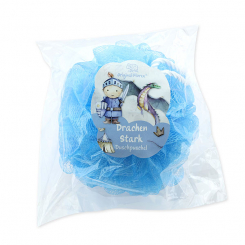 Shower sponge "Drachen Stark", blue 