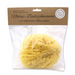 Naturschwamm ca. 15cm verpackt in Cello mit Karterl 