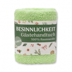 Hand towel 30x30cm "Besinnlichkeit", green 