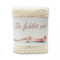 Hand towel 30x30cm "Du fehlst mir", creme 