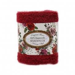 Towel 30x30cm "Vintage motif 139", bordeaux 