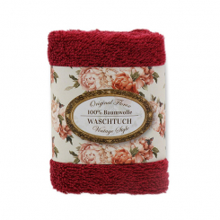 Towel 30x30cm "Vintage motif 189", bordeaux 