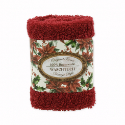 Towel 30x30cm "Vintage motif 213", bordeaux 