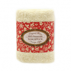 Towel 30x30cm "Vintage motif 49", cream 