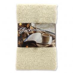 Guest towel 30x50cm "Kleine Glücksmomente", creme 