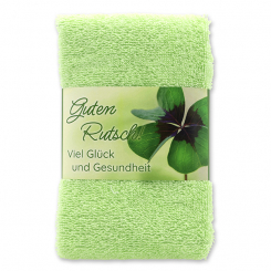 Gästehandtuch 30x50cm "Guten Rutsch! Viel Glück und Gesundheit", grün 