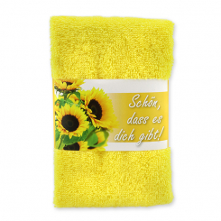 Gästehandtuch 30x50cm "Schön, dass es dich gibt", gelb 