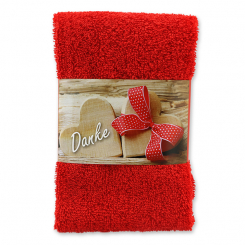 Gästehandtuch 30x50cm "Danke", rot 