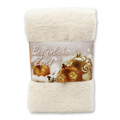 Gästehandtuch 30x50cm "Besinnliche Zeit", creme 