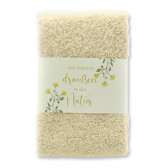 Guest towel 30x50cm "Am liebsten draußen..", creme 
