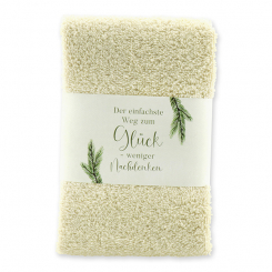 Guest towel 30x50cm "Der einfachste Weg zum Glück...", creme 