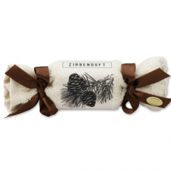 Schafmilchseife eckig 100g im Waschlappen "Zirbenduft", Zirbe 