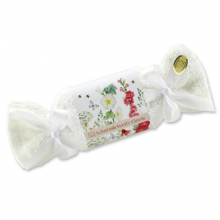 Schafmilchseife eckig 100g  im Waschlappen
'Blütenzart' mit Motiv 7, Classic 