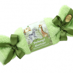 Schafmilchseife eckig 100g im Waschlappen "Dschungel Abenteuer", Zauberland 