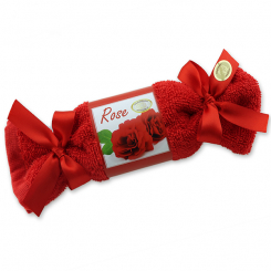 Schafmilchseifen Waschzuckerl mit Mascherl eckig 100g, Rose 