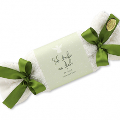 Schafmilchseife eckig 100g im Waschlappen "Ich denke an dich...", Eisenkraut 