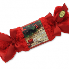 Sheep milk soap 100g in a washcloth "Von Herzen Danke", Pomegranate 