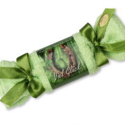 Sheep milk soap 100g in a washcloth "Viel Glück", Olive Oil 