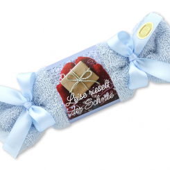 Schafmilchseife eckig 100g im Waschlappen "Leise rieselt der Schnee", Schneerose 