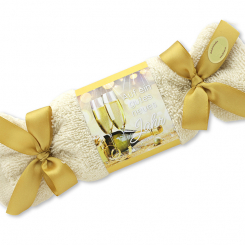 Sheep milk soap 100g in a washcloth "Auf ein gutes neues Jahr", Classic 