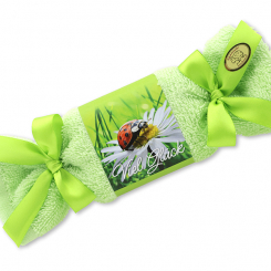 Sheep milk soap 100g in a washcloth "Viel Glück", Verbena 