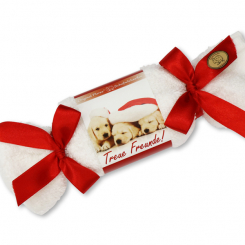 Schafmilchseife eckig 100g im Waschlappenzuckerl "Treue Freunde", Classic 