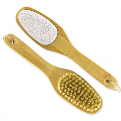 Fußbürste aus Bambus mit Bimsstein 