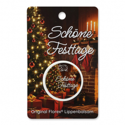 Lip balm 10ml with a card "Schöne Festtage", Pomegranate 
