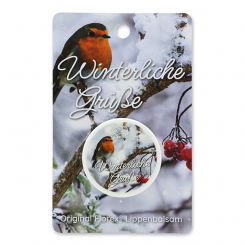 Lip balm 10ml with a card "Winterliche Grüße", Pomegranate 