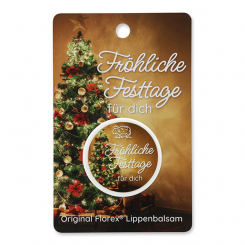 Lip balm 10ml with a card "Fröhliche Festtage für dich", Swiss pine 