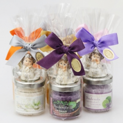 Badesalz 60g im Glas dekoriert, sortiert 