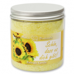 Bath salt 300g in a container "Schön, dass es dich gibt", Chamomile 
