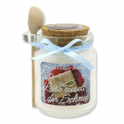 Badesalz 300g im Glas mit Holzlöffel "Leise rieselt der Schnee", Schneerose 