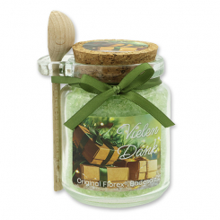 Bath salt 300g in a glass jar with a wooden spoon "Vielen Dank", Verbena 