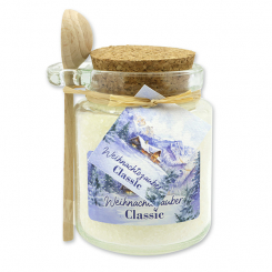 Bath salt 300g in a glass jar with a wooden spoon "Christmas magic motif 30", Classic 