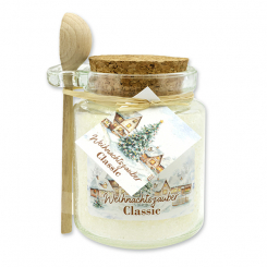 Bath salt 300g in a glass jar with a wooden spoon "Christmas magic motif 31", Classic 