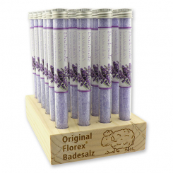 Wooden stand filled with bath salt in a vial 28g, Lavender 