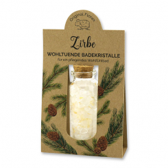 Bath salt 40g in a glass jar with a cork "feel-good time", Swiss pine 