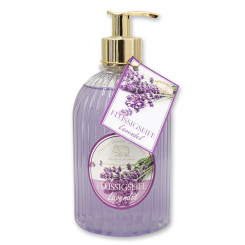 Flüssigseife mit biologischer Schafmilch 500ml im Spender mit Kärtchen, Lavendel 