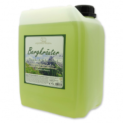 Shower- & foam bath with organic sheep milk refill 5L in a canister, Mountain herbs 